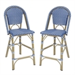 Furniture of America Reo Aluminum 5-Piece Patio Counter Dining Set in Blue