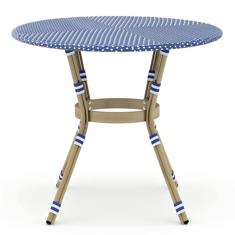 Furniture of America Reo Aluminum 5-Piece Patio Counter Dining Set in Blue