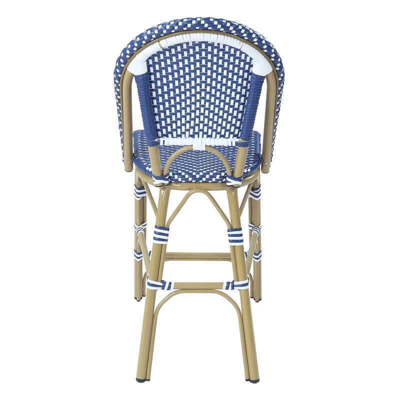 Furniture of America Reo Aluminum 5-Piece Patio Counter Dining Set in Blue