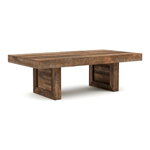 furniture of america blax rustic solid wood coffee table in autumn brown