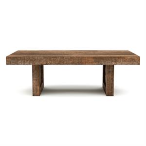 furniture of america blax rustic solid wood coffee table in autumn brown