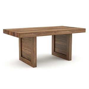 furniture of america blax rustic solid wood dining table in natural tone