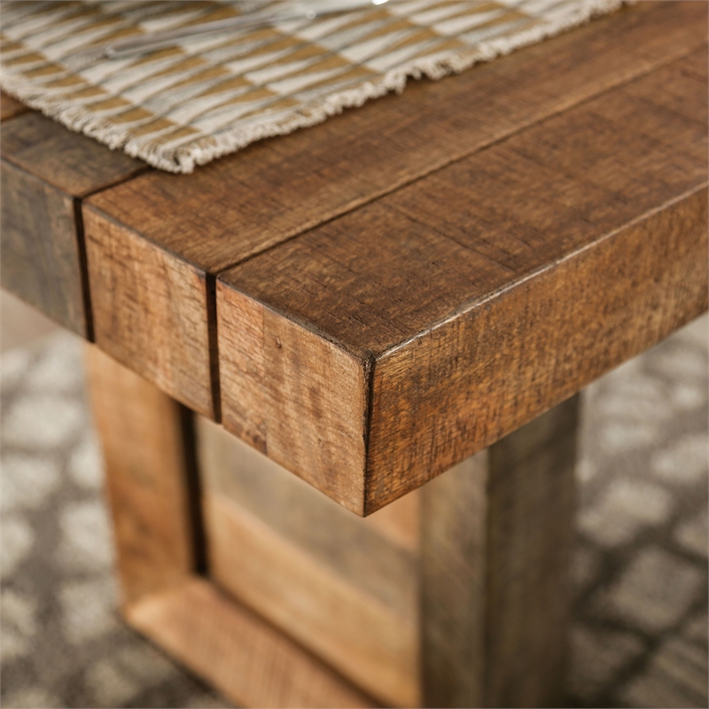 Furniture of America Blax Rustic Solid Wood Dining Table in Natural Tone