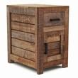 Furniture of America Ruga Rustic Solid Wood Storage Side Table in Natural Tone