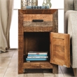 Furniture of America Ruga Rustic Solid Wood Storage Side Table in Natural Tone