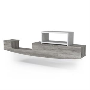 furniture of america melo wood floating tv console