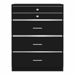Furniture of America Lita Contemporary Wood Vanity Chest with Mirror in Black