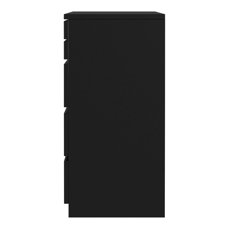 Furniture of America Lita Contemporary Wood Vanity Chest with Mirror in Black