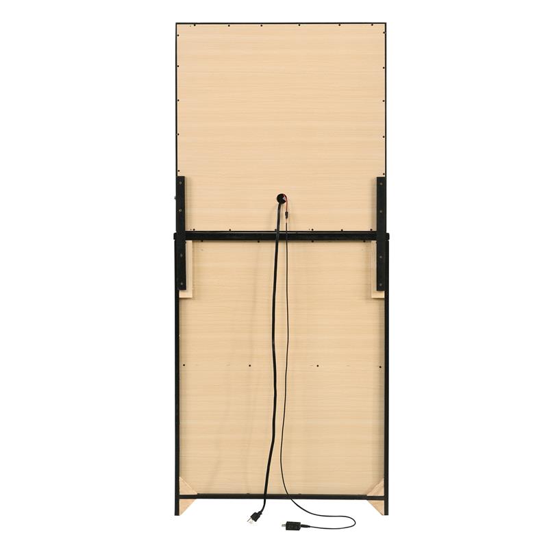 Furniture of America Lita Contemporary Wood Vanity Chest with Mirror in Black