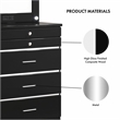 Furniture of America Lita Contemporary Wood Vanity Chest with Mirror in Black