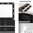 Furniture of America Lita Contemporary Wood Vanity Chest with Mirror in Black