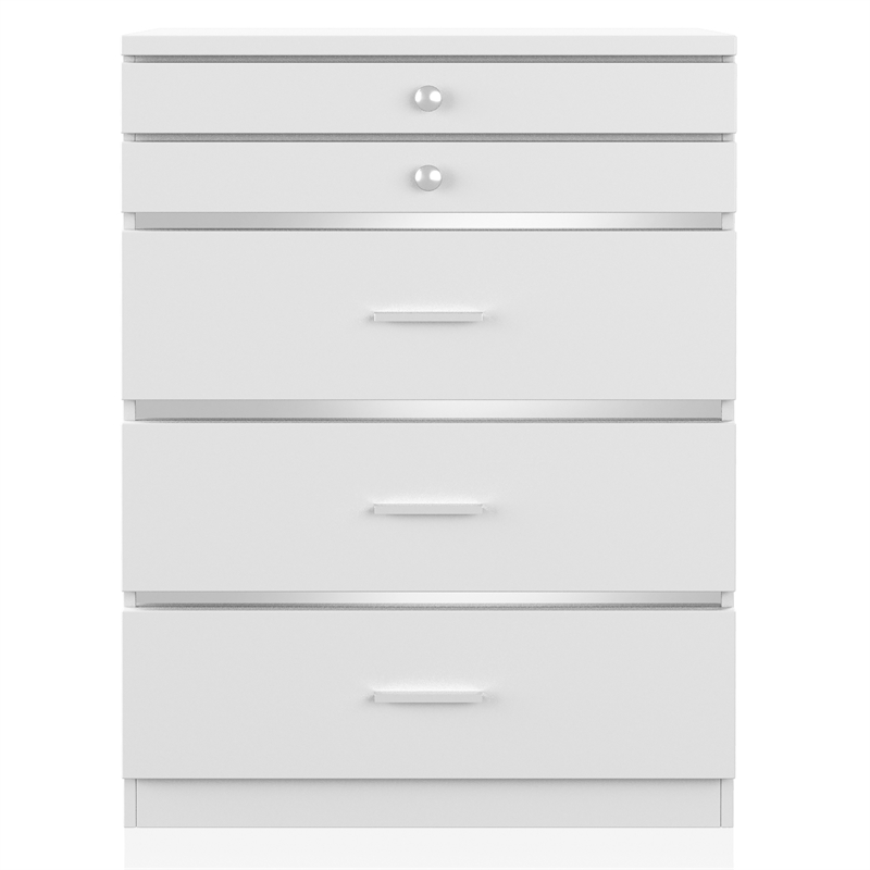 Furniture of America Lita Contemporary Wood Vanity Chest with Mirror in White