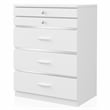 Furniture of America Lita Contemporary Wood Vanity Chest with Mirror in White