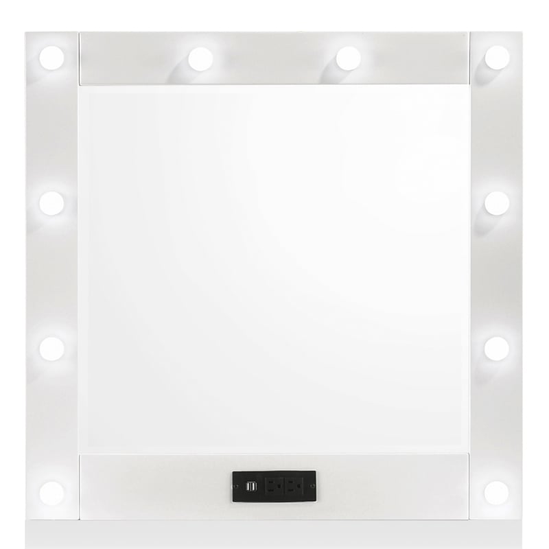 Furniture of America Lita Contemporary Wood Vanity Chest with Mirror in White