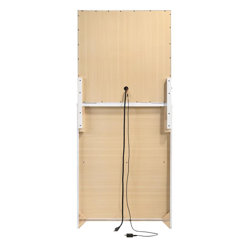 Furniture of America Lita Contemporary Wood Vanity Chest with Mirror in White