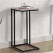 Furniture of America Vidan Rustic Metal C-Shaped Side Table in Antique White