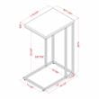 Furniture of America Vidan Rustic Metal C-Shaped Side Table in Antique White
