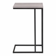 Furniture of America Vidan Rustic Metal C-Shaped Side Table in Antique White