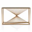 Furniture of America Lesto Contemporary Glass Top Console Table in Gold