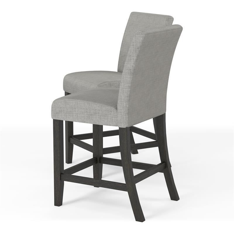 Furniture of America Iceland Fabric Upholstered Counter Chair in Gray (Set of 2)