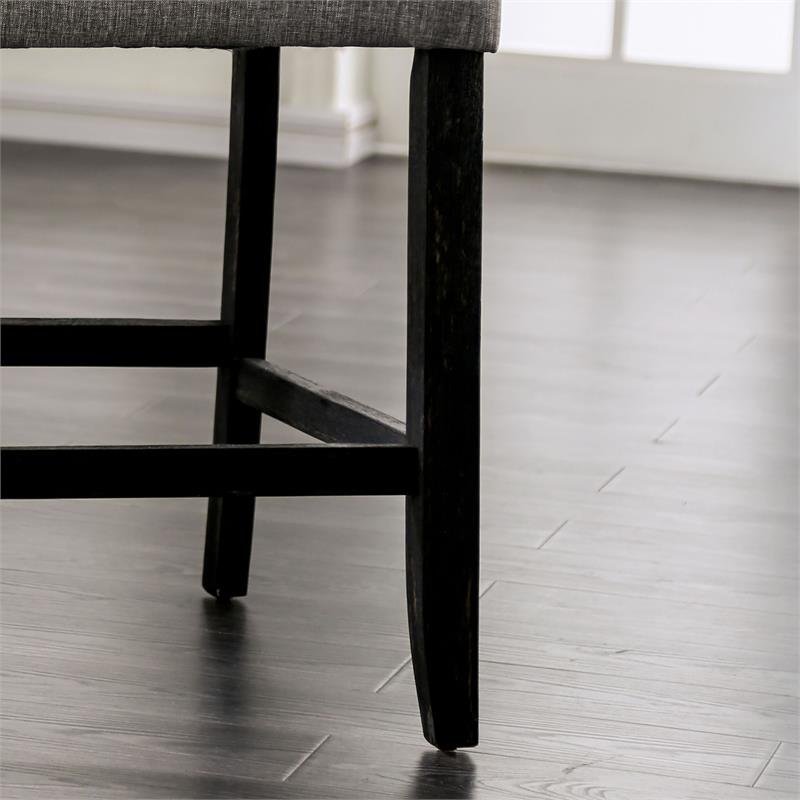 Furniture of America Iceland Fabric Upholstered Counter Chair in Gray (Set of 2)