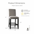 Furniture of America Iceland Fabric Upholstered Counter Chair in Gray (Set of 2)