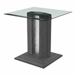 Furniture of America Syracuse Wood and Glass End Table with LED Light in Gray