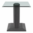 Furniture of America Syracuse Wood and Glass End Table with LED Light in Gray
