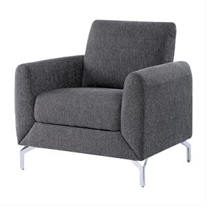 furniture of america gambi transitional fabric upholstered chair in gray