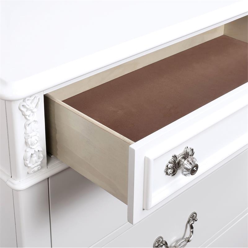 Furniture of America Mondu Traditional Wood Kids Nightstand with USB in White