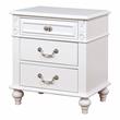 Furniture of America Mondu Traditional Wood Kids Nightstand with USB in White