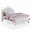 Furniture of America Mondu Traditional Wood Tufted Twin Kids Bed in White