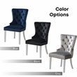 Furniture of America Swata Fabric Tufted Dining Chair in Blue (Set of 2)