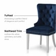 Furniture of America Swata Fabric Tufted Dining Chair in Blue (Set of 2)
