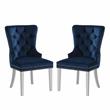Furniture of America Swata Fabric Tufted Dining Chair in Blue (Set of 2)