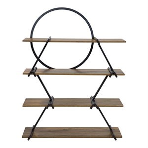 Furniture of America Burks Industrial Metal 4-Layer Bookcase in Matte Black