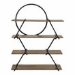 Furniture of America Burks Industrial Metal 4-Layer Bookcase in Matte Black