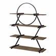 Furniture of America Burks Industrial Metal 4-Layer Bookcase in Matte Black