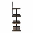 Furniture of America Burks Industrial Metal 4-Layer Bookcase in Matte Black