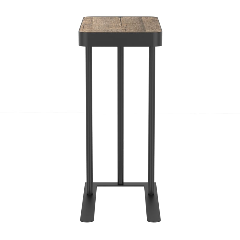 Furniture of America Nince Industrial Metal Adjustable Side Table in Sand Black