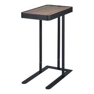 furniture of america nince industrial metal height adjustable side table