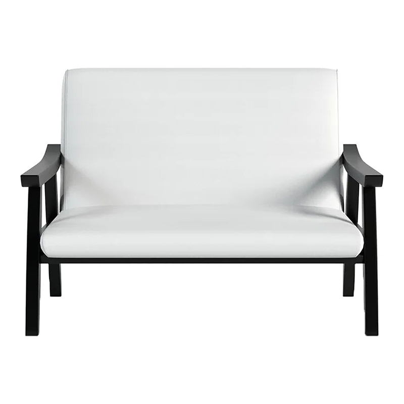 Furniture of America Kikee Faux Leather Cushioned Loveseat Bench in White