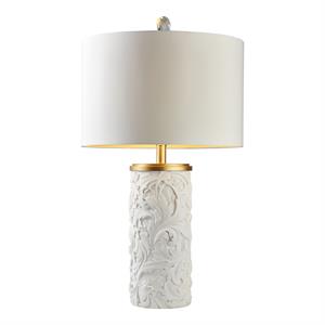 furniture of america avine contemporary metal table lamp in white