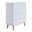 Furniture of America Pives Mid-Century Modern Wood 4-Drawer Chest in White