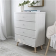 Furniture of America Pives Mid-Century Modern Wood 4-Drawer Chest in White