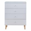Furniture of America Pives Mid-Century Modern Wood 4-Drawer Chest in White