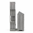 Furniture of America Kinly Wood 2-Piece Shoe Cabinet and Wine Rack in Gray