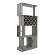Furniture of America Kinly Wood 2-Piece Shoe Cabinet and Wine Rack in Gray