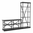 Furniture of America Drewden Metal 2pc Console Table and Bookcase Set in Gray