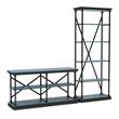 Furniture of America Drewden Metal 2pc Console Table and Bookcase Set in Blue